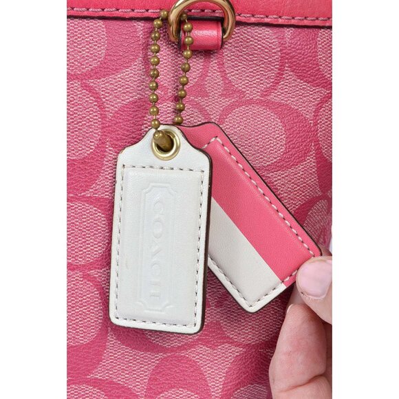 Coach Pink Tote with Signature Monogram - Picture 7 of 12